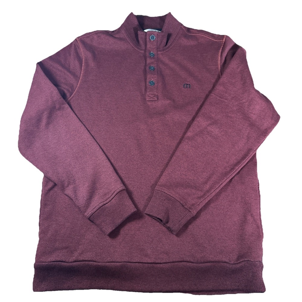 Travis Mathew Sweater Men's L 1/4 Button Golf Sweater Pullover Casual Peru Walk